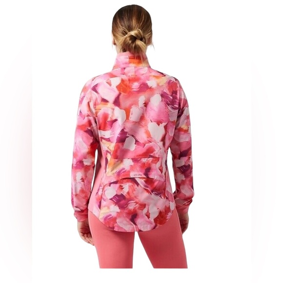 Athleta Full Zip Run with it Painted Energy Coral Plus Size Jacket - 1X - Picture 10 of 13